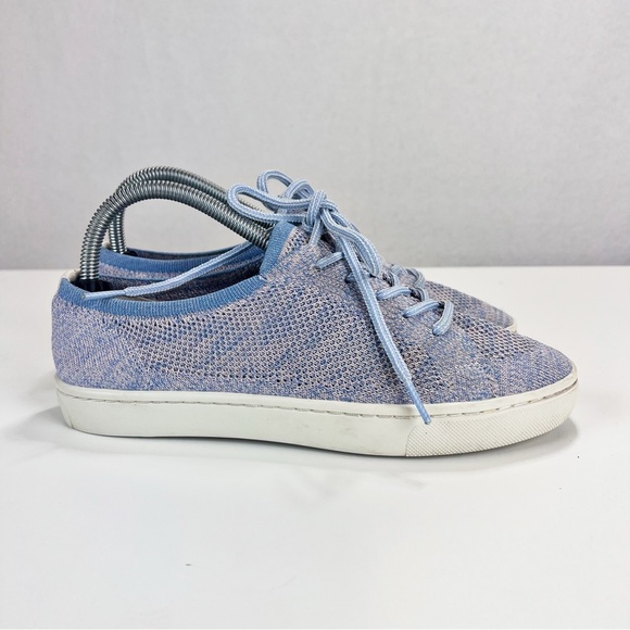Soludos Knit Ashore Sneakers Size 8/38.5 Lace Up Low Tops Shoes Blue Purple Knit - Picture 2 of 11